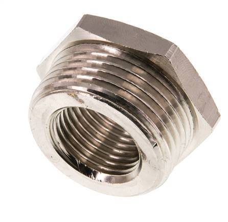 G 1/2'' x G 1'' F/M Anillo reductor de latón niquelado 16 Bar [2 Piezas]