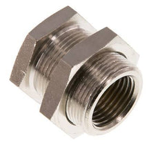 G 1/2'' x M28x1.5 F/M Nickel plated Brass Bulkhead Fitting 16 Bar