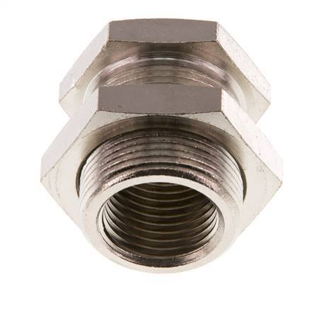 G 1/2'' x M28x1.5 F/M Nickel plated Brass Bulkhead Fitting 16 Bar