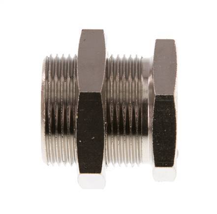 G 1/2'' x M28x1.5 F/M Nickel plated Brass Bulkhead Fitting 16 Bar