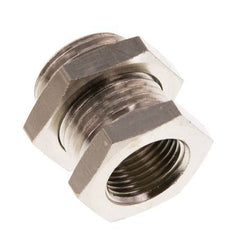 G 3/8'' x G 1/2'' F/M Nickel plated Brass Bulkhead Fitting 16 Bar