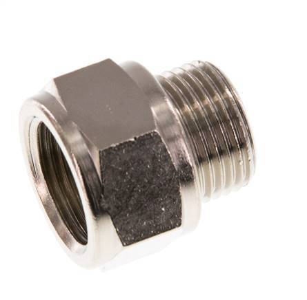 G 3/8'' F/M Nickel plated Brass Extension 16 Bar - 14 mm [2 Pieces]