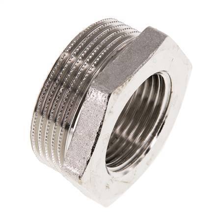G 1'' x G 1 1/2'' F/M Anillo reductor de latón niquelado 16 Bar