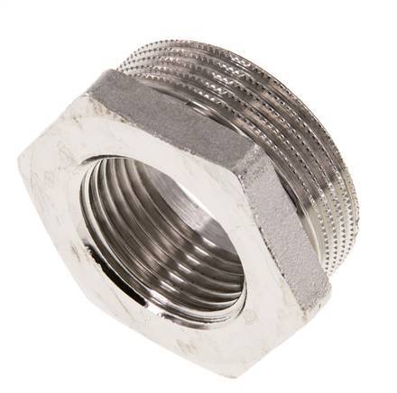 G 1'' x G 1 1/2'' F/M Anillo reductor de latón niquelado 16 Bar