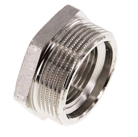 G 1'' x G 1 1/2'' F/M Anillo reductor de latón niquelado 16 Bar