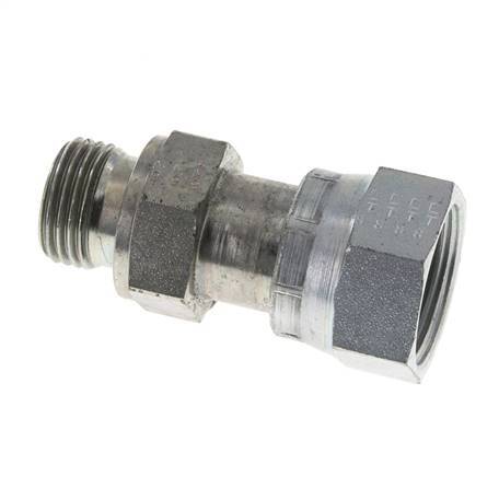 Adaptador reductor de acero galvanizado UNS 1''-14 x G 1/2'' F/M ORFS 400 Bar - Hidráulico