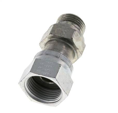 Adaptador reductor de acero galvanizado UNS 1''-14 x G 1/2'' F/M ORFS 400 Bar - Hidráulico