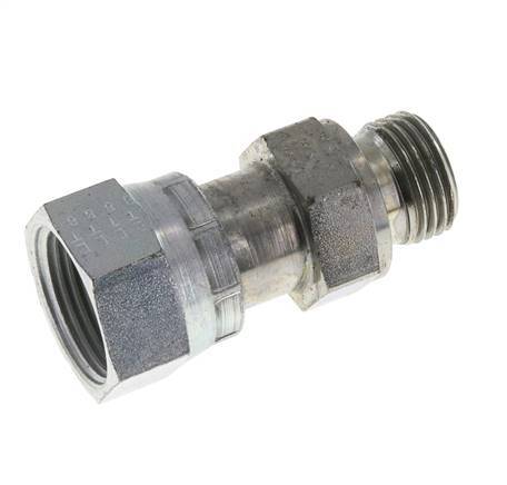 Adaptador reductor de acero galvanizado UNS 1''-14 x G 1/2'' F/M ORFS 400 Bar - Hidráulico