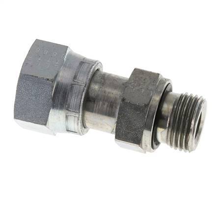 Adaptador reductor de acero galvanizado UNS 1''-14 x G 1/2'' F/M ORFS 400 Bar - Hidráulico