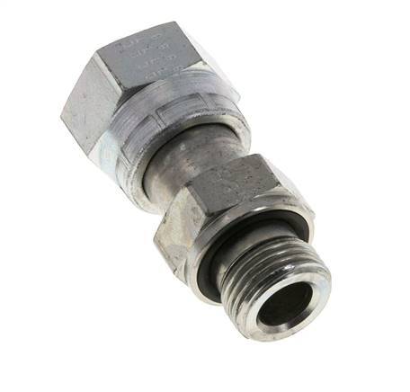 Adaptador reductor de acero galvanizado UNS 1''-14 x G 1/2'' F/M ORFS 400 Bar - Hidráulico