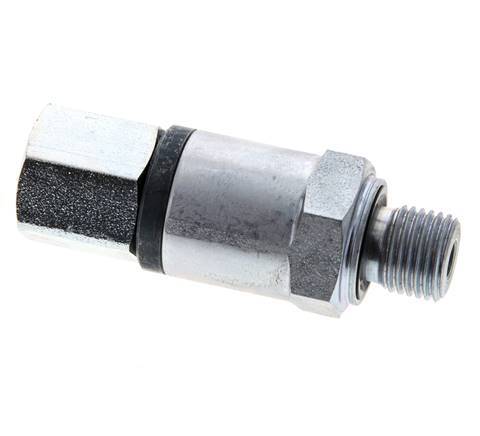 G 1/4'' F/M Junta giratoria de acero galvanizado 500 Bar - Hidráulica - Alta presión