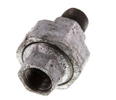 Rp 3/8'' x R 3/8'' F/M Hierro fundido zincado Espiga doble de 3 piezas con cierre cónico 25 Bar
