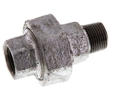 Rp 3/8'' x R 3/8'' F/M Hierro fundido zincado Espiga doble de 3 piezas con cierre cónico 25 Bar