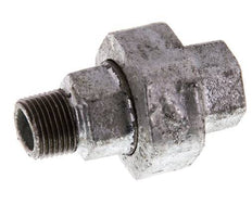 Rp 3/8'' x R 3/8'' F/M Hierro fundido zincado Espiga doble de 3 piezas con cierre cónico 25 Bar