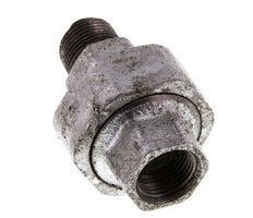 Rp 3/8'' x R 3/8'' F/M Hierro fundido zincado Espiga doble de 3 piezas con cierre cónico 25 Bar