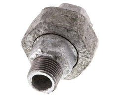 Rp 3/8'' x R 3/8'' F/M Hierro fundido zincado Espiga doble 3 piezas con junta plana 25 Bar