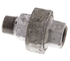 Rp 3/8'' x R 3/8'' F/M Hierro fundido zincado Espiga doble 3 piezas con junta plana 25 Bar