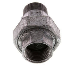 Rp 1'' x R 1'' F/M Hierro fundido zincado Espiga doble de 3 piezas con cierre cónico 25 Bar