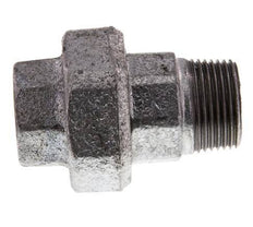 Rp 1'' x R 1'' F/M Hierro fundido zincado Espiga doble de 3 piezas con cierre cónico 25 Bar