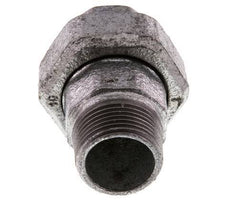 Rp 1'' x R 1'' F/M Hierro fundido zincado Espiga doble de 3 piezas con cierre cónico 25 Bar