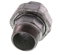 Rp 1 1/2'' x R 1 1/2'' F/M Hierro fundido zincado Espiga doble de 3 piezas con cierre cónico 25 Bar