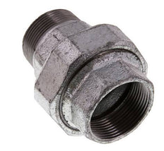 Rp 1 1/2'' x R 1 1/2'' F/M Hierro fundido zincado Espiga doble de 3 piezas con cierre cónico 25 Bar