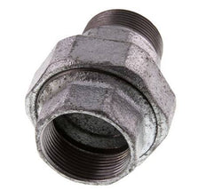 Rp 1 1/2'' x R 1 1/2'' F/M Hierro fundido zincado Espiga doble de 3 piezas con cierre cónico 25 Bar