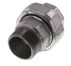 Rp 1 1/2'' x R 1 1/2'' F/M Hierro fundido zincado Espiga doble 3 piezas con junta plana 25 Bar