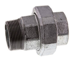 Rp 1 1/2'' x R 1 1/2'' F/M Hierro fundido zincado Espiga doble 3 piezas con junta plana 25 Bar