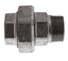 Rp 1 1/4'' x R 1 1/4'' F/M Hierro fundido zincado Espiga doble de 3 piezas con cierre cónico 25 Bar