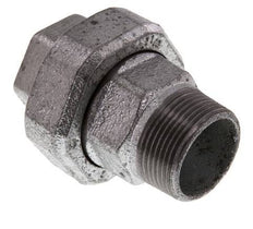 Rp 1 1/4'' x R 1 1/4'' F/M Hierro fundido zincado Espiga doble de 3 piezas con cierre cónico 25 Bar