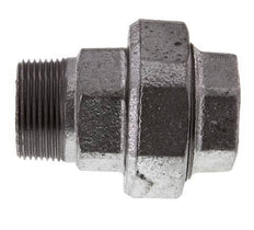 Rp 1 1/4'' x R 1 1/4'' F/M Hierro fundido zincado Espiga doble de 3 piezas con cierre cónico 25 Bar