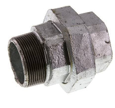 Rp 2'' x R 2'' F/M Hierro fundido zincado Espiga doble 3 piezas con junta plana 25 Bar