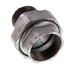 Rp 2'' x R 2'' F/M Hierro fundido zincado Espiga doble 3 piezas con junta plana 25 Bar