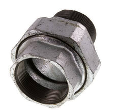 Rp 2'' x R 2'' F/M Hierro fundido zincado Espiga doble 3 piezas con junta plana 25 Bar