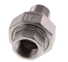 Rp 1/2'' x R 1/2'' F/M Espiga doble de acero inoxidable de 3 piezas con cierre cónico 16 Bar
