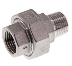 Rp 1/2'' x R 1/2'' F/M Espiga doble de acero inoxidable de 3 piezas con cierre cónico 16 Bar