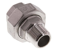 Rp 1/2'' x R 1/2'' F/M Espiga doble de acero inoxidable de 3 piezas con cierre cónico 16 Bar
