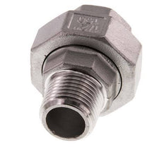 Rp 1/2'' x R 1/2'' F/M Espiga doble de acero inoxidable de 3 piezas con cierre cónico 16 Bar