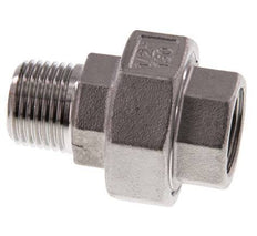 Rp 1/2'' x R 1/2'' F/M Espiga doble de acero inoxidable de 3 piezas con cierre cónico 16 Bar