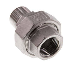 Rp 1/2'' x R 1/2'' F/M Espiga doble de acero inoxidable de 3 piezas con cierre cónico 16 Bar