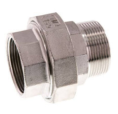 1 1/2'' NPT x 1 1/2'' NPT F/M Acero inoxidable de 3 piezas con cierre cónico 16 Bar