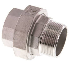 1 1/2'' NPT x 1 1/2'' NPT F/M Acero inoxidable de 3 piezas con cierre cónico 16 Bar