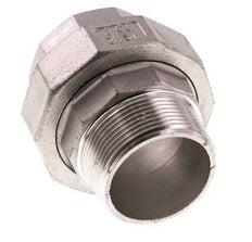 1 1/2'' NPT x 1 1/2'' NPT F/M Acero inoxidable de 3 piezas con cierre cónico 16 Bar