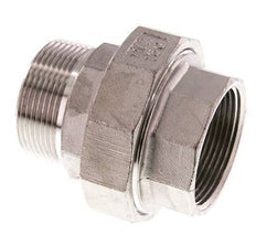 1 1/2'' NPT x 1 1/2'' NPT F/M Acero inoxidable de 3 piezas con cierre cónico 16 Bar