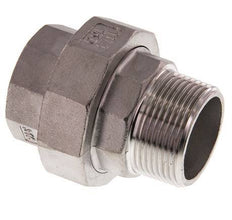 Rp 1 1/4'' x R 1 1/4'' F/M Espiga doble de acero inoxidable de 3 piezas con cierre cónico 16 Bar