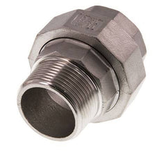 Rp 1 1/4'' x R 1 1/4'' F/M Espiga doble de acero inoxidable de 3 piezas con cierre cónico 16 Bar