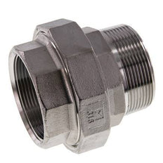 2'' NPT x 2'' NPT F/M Acero inoxidable de 3 piezas con sellado cónico 16 Bar
