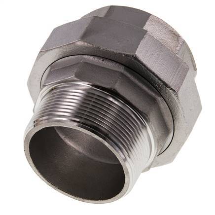 2'' NPT x 2'' NPT F/M Acero inoxidable de 3 piezas con sellado cónico 16 Bar