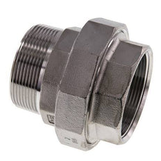 2'' NPT x 2'' NPT F/M Acero inoxidable de 3 piezas con sellado cónico 16 Bar